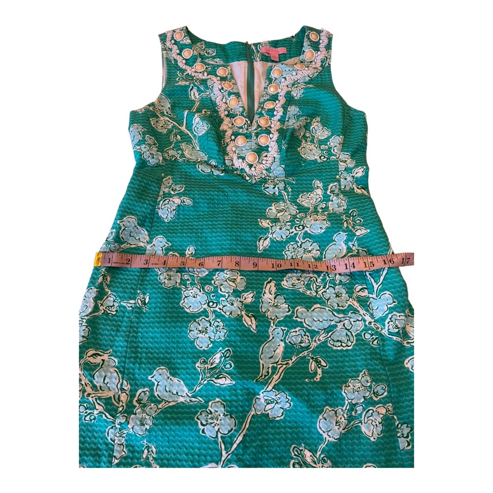 Lilly Pulitzer Green Lagoon Birds & Bees Jacquard ADELIA Shift Dress - Picture 10 of 16